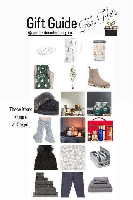 Gift guide for her holiday christmas blanket candle boots hat pine tree anthro Nordstrom bakeware 

#LTKHoliday #LTKstyletip #LTKhome