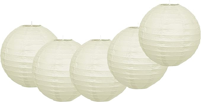 Paper Lanterns, LOLASATURDAYS Ivory Paper Lanterns Party Decorations, Hanging Paper Lanterns for ... | Amazon (US)