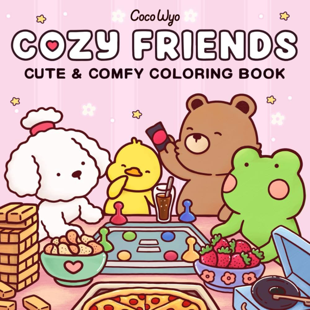 Cozy Friends: Coloring Book for Adults and Teens Featuring Super Cute Animal Characters with Easy... | Amazon (US)