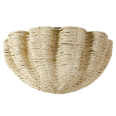 Palecek Isla Coastal Beach Natural Abaca Rope Antique Gold Metal Flush Mount | Kathy Kuo Home