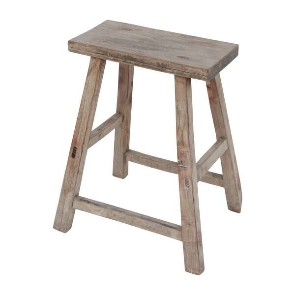 Lily's Living Live Edge Reclaimed Walnut Wood Stool, Natural Wood - 9'6" x 12'11" - Wood - Natura... | Bed Bath & Beyond