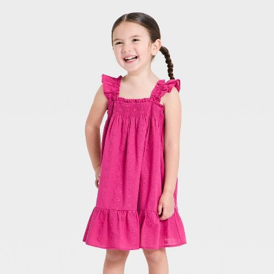 Toddler Girls' Eyelet Dress - Cat & Jack™ Pink 5T | Target