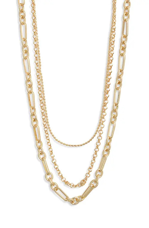 Nordstrom Set of 2 Layered Chain Necklaces in Gold at Nordstrom | Nordstrom