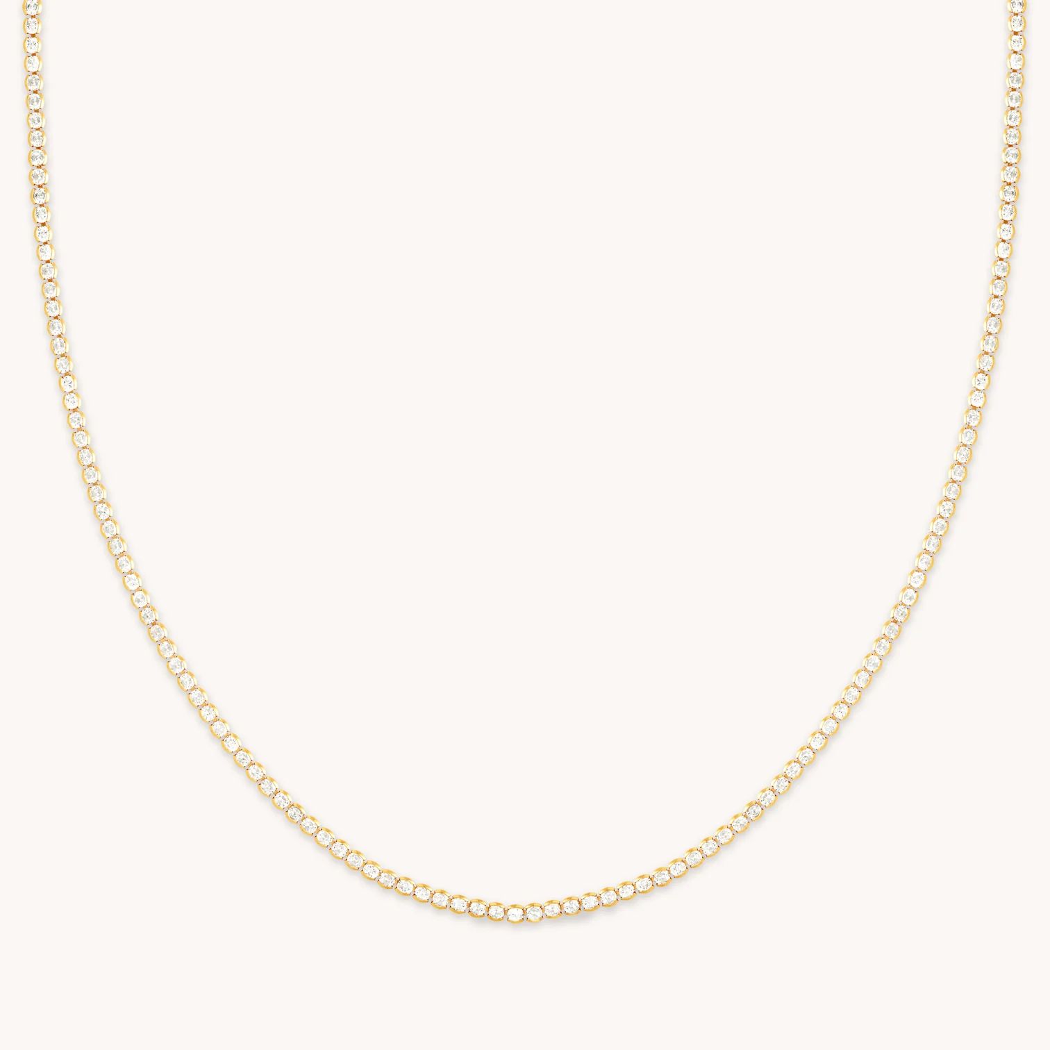 Gleam Gold Tennis Chain Necklace | Astrid & Miyu Necklace | Astrid and Miyu