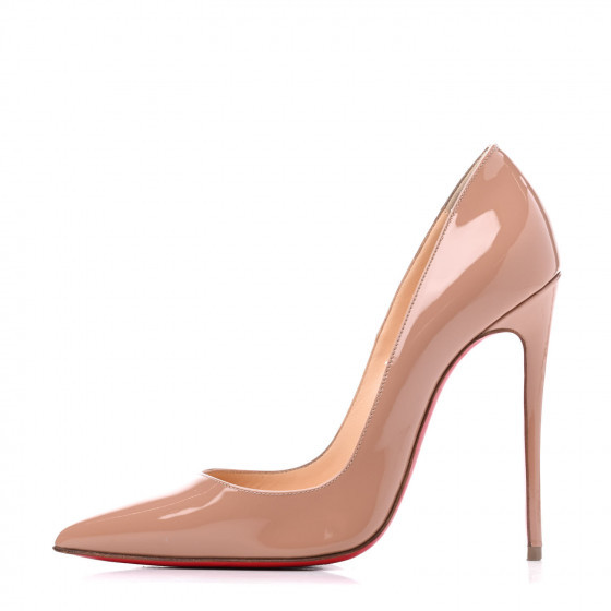 CHRISTIAN LOUBOUTIN Patent So Kate 120 Pumps 37.5 Nude | Fashionphile