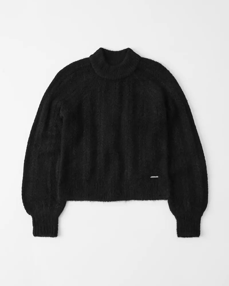 Mock Neck Cable Sweater | Abercrombie & Fitch US & UK