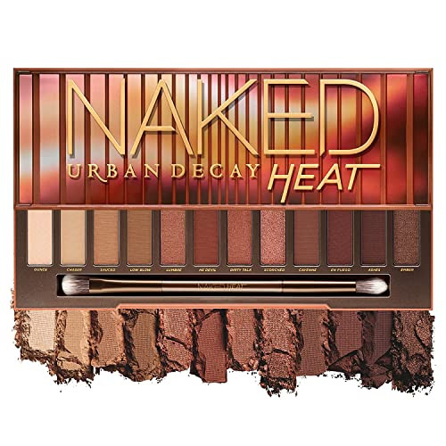 URBAN DECAY Naked Heat Eyeshadow Palette, Warm Brown Neutral Eyeshadow Palette, Matte, Metallic, Shimmer Finish, 12 Amber-hued Red & Orange Eye Shadows, Versatile Warm Shades, Vegan, Cruelty-free | Amazon (US)