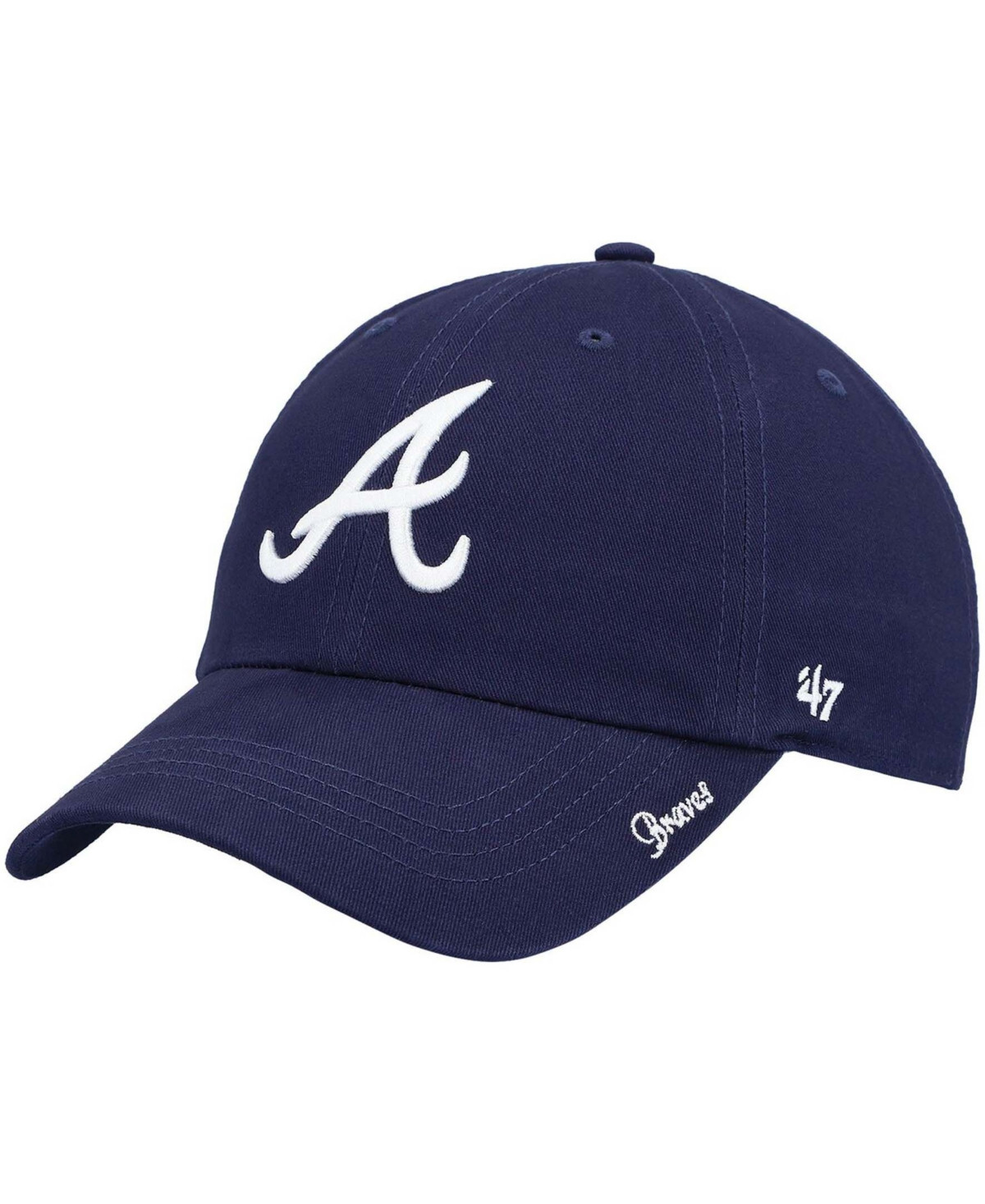 Women's Navy Atlanta Braves Team Miata Clean Up Adjustable Hat - Navy | Macy's