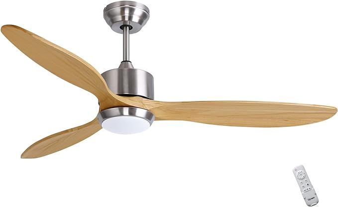 Ovlaim 52 Inch Dimmable Led Ceiling Fan with Remote, 6 Speed Reversible DC Motor Noiseless, Timer... | Amazon (US)