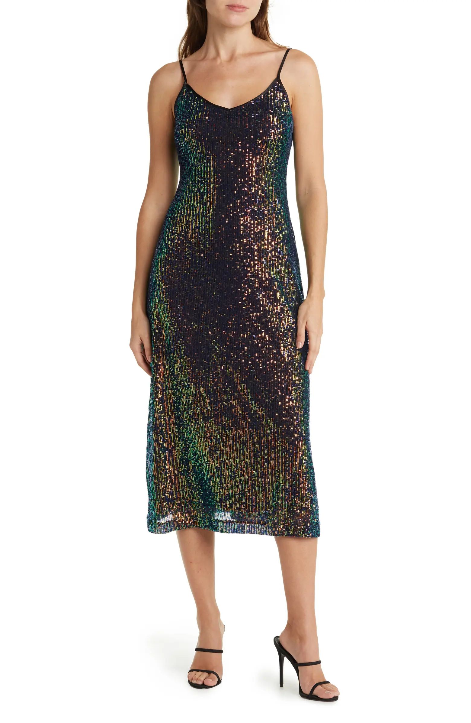 Sequin Embellished Midi Dress | Nordstrom Rack
