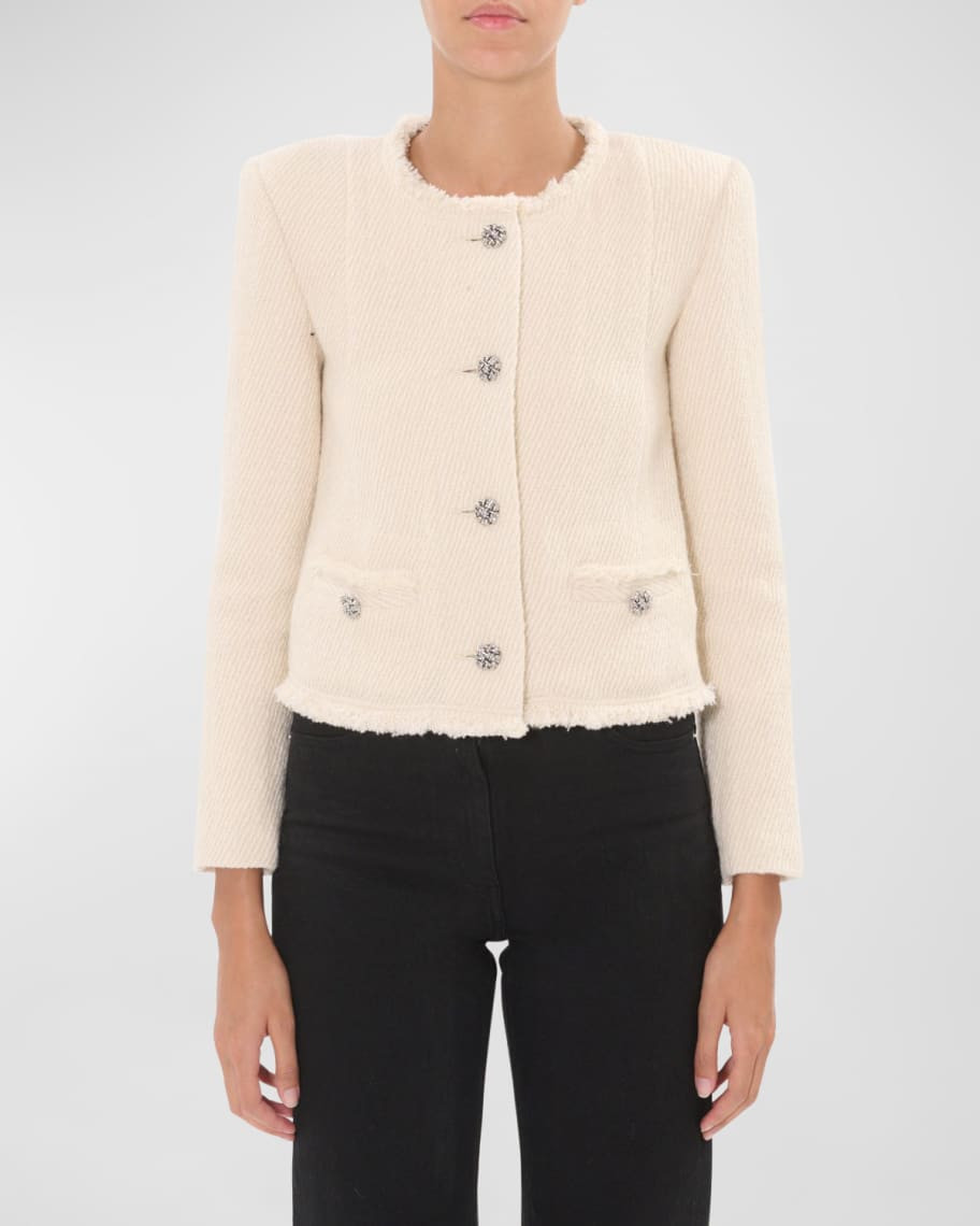 Deana Tailored Fringe-Trim Jacket | Neiman Marcus