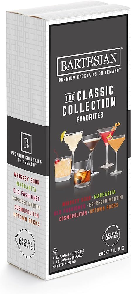 Bartesian The Classic Collection Favorites Cocktail Mixer Capsules, Variety Pack of 6 Cocktail Ca... | Amazon (US)
