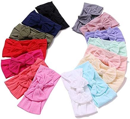 Baby Headbands Turban Knotted, Girl's Hairbands for Newborn, Toddler and Children's (15 Pack-cl23... | Amazon (US)