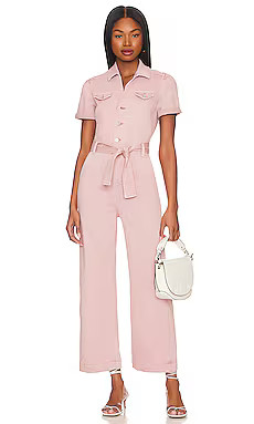 PAIGE Anessa Jumpsuit in Vintage Rouge Glow from Revolve.com | Revolve Clothing (Global)