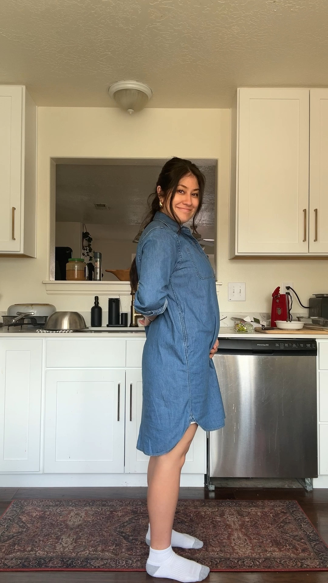 This perfect dress from Uniqlo I will wear throughout second trimester (maybe in third too? We’ll see how big I get haha) and post-partum!