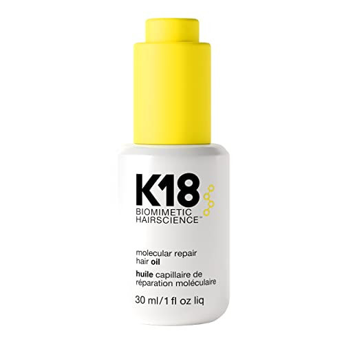 K18 Molecular Repair Hair Oil - Strengthening Peptide Damaged Hair Treatment Oil - 24-Hour Frizz Control + Heat Protectant - Helps Reduce Split Ends + Boost Shine (1 Fl oz) | Amazon (US)