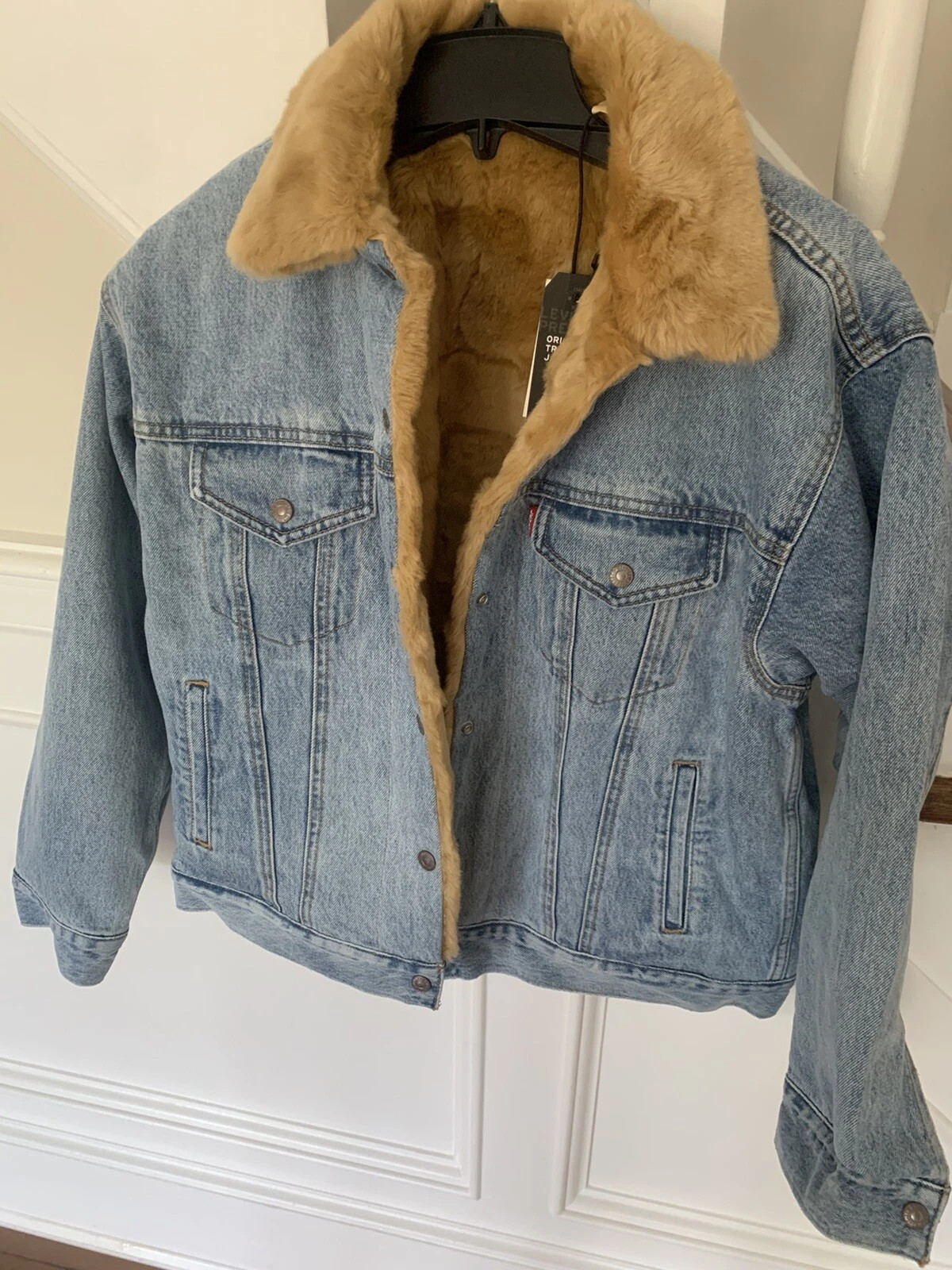 Levi's Women's Size S Oversize Reversible Faux Fur Denim Trucker Jacket | eBay | eBay US