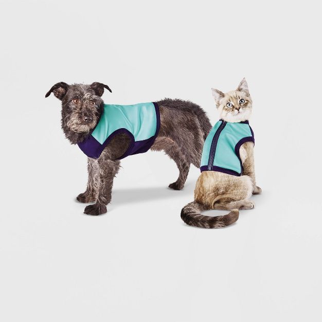 Spacer & Mesh with Zipper Centerback Cooling Dog and Cat Vest - Blue - Boots & Barkley™ | Target