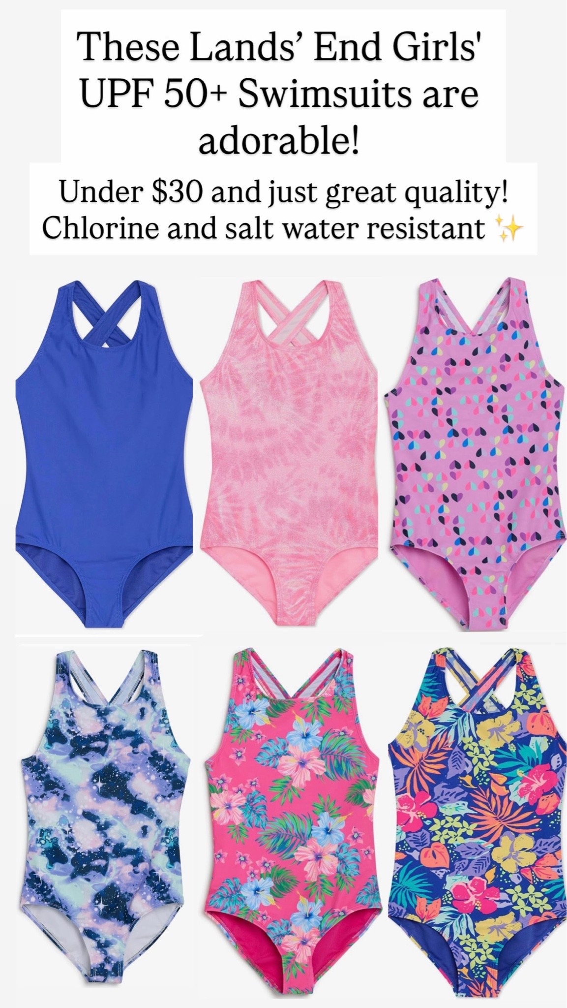 Lands’ End girls bathing suits Chlorine and salt water resistant

#LTKKids