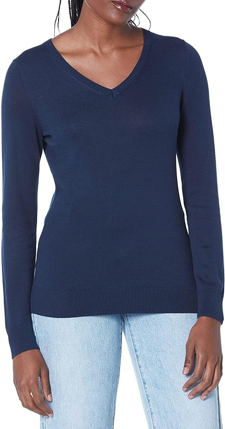 Amazon Essentials Women's Regular-Fit Lightweight Long-Sleeve V-Neck Sweater (Available in Plus S... | Amazon (US)
