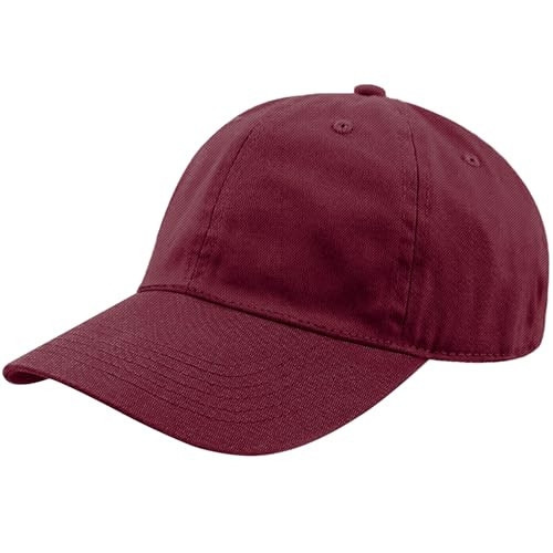 Unisex Classic Baseball Cap | Low Profile Soft Top Unstructured Cotton Baseball Cap | Adjustable Size Buckle for Women Men - Maroon | Amazon (US)