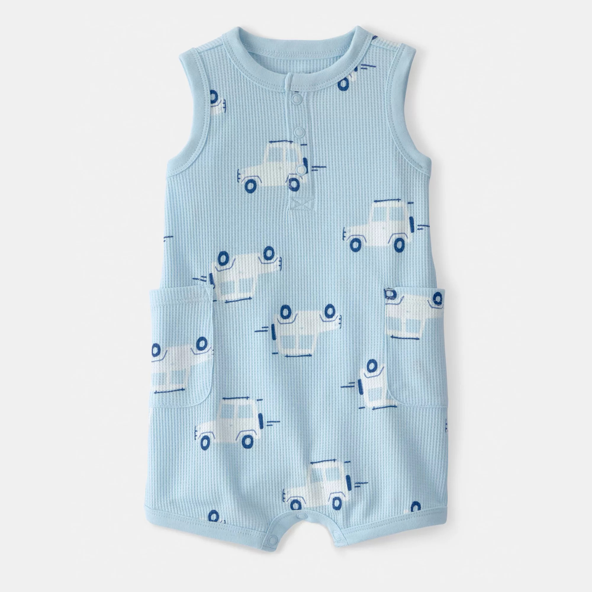 Baby Boy Carter's Car Waffle-Knit Sleeveless Romper | Kohl's