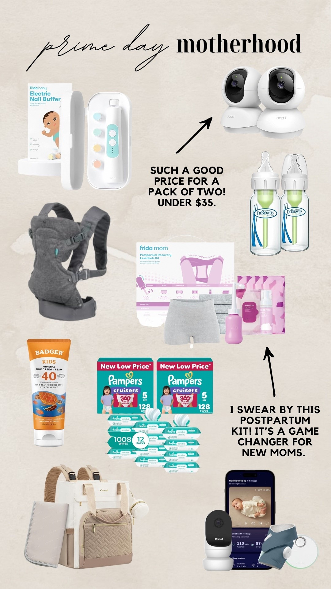 Amazon Prime Day Motherhood // Amazon New Mom // Frida Baby Postpartum Kit // Amazon Diaper Bag // Dr. Browns Bottles // Owlet Baby Monitor 

#LTKKids #LTKSaleAlert #LTKBaby