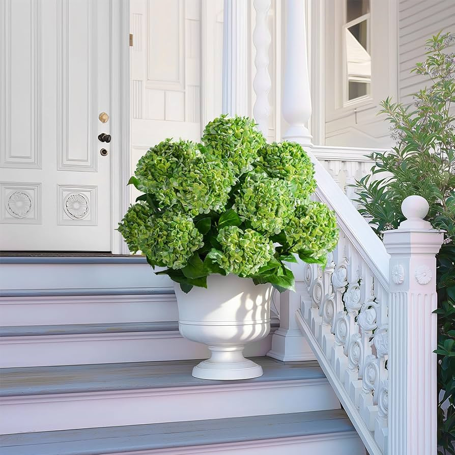 2 Set Outdoor Artificial Hydrangea Flowers 28 inch Large Faux Hydrangea Brush with UV Resistant D... | Amazon (US)