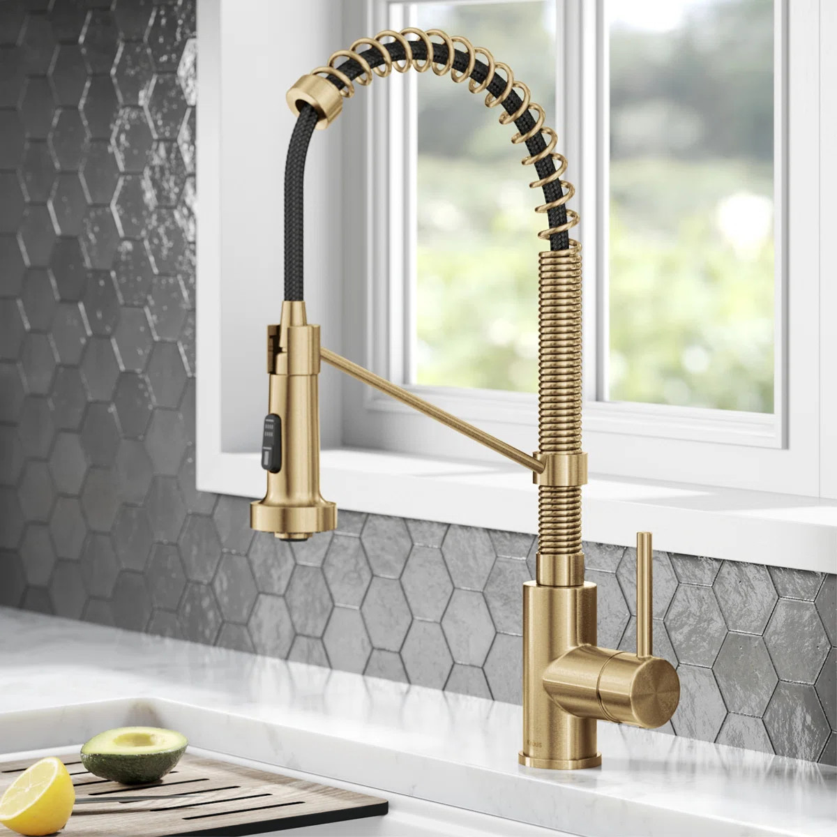 KRAUS Bolden Commercial Style 2-Function Single Handle Pull Down Kitchen Faucet KPF-1610BB | Wayfair North America