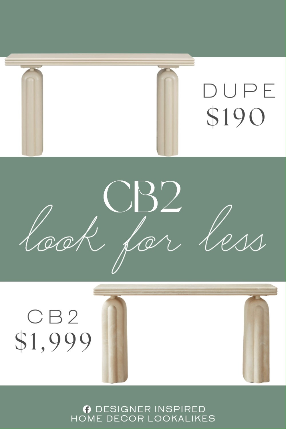 Inspired by CB2 Swirled Cream Resin Desk. Sculptural Console Table. Statement Entryway Table. Curved Edge Console Table. Entryway Statement Table. Living Room Console Styling. Modern Luxe Desk. Extra Long Hallway Table. Mid-Century Modern Entry Table. 

Home more affordable option find copy cat similar look for less budget friendly affordable cheap cheaper beautiful pretty. Clearance sale coupon code discount code promo code luxury lookalike look a like Inspo inspiration inspired by idea ideas Love like these? I share multiple every day in my FB group.
#cb2inspired #consoletable #entrywaytable #homedecorinspo #furniturefinds #livingroomtable #statementfurniture #modernluxury 

 #LTKHome