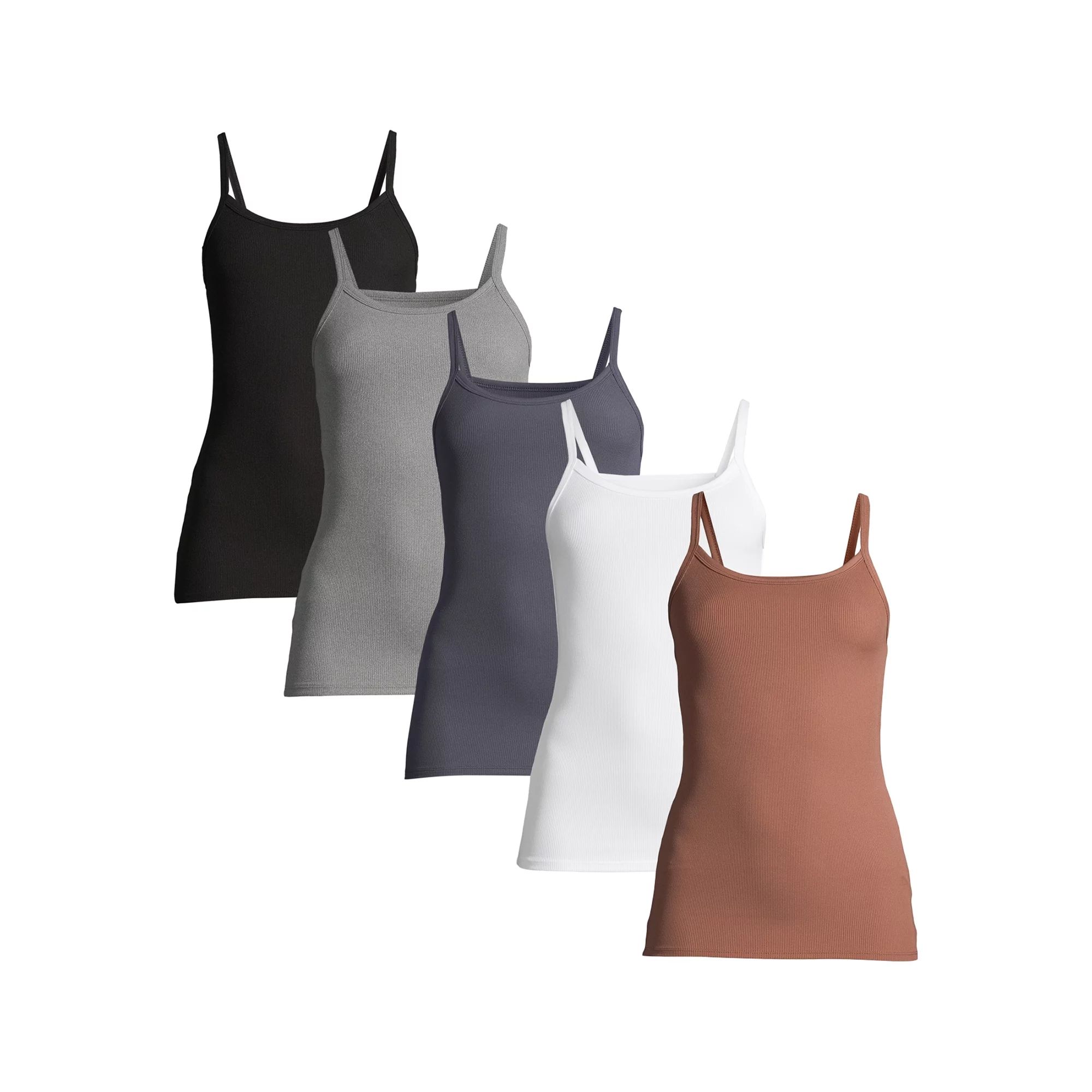 No Boundaries Juniors' Rib Cami Top, 5-Pack | Walmart (US)