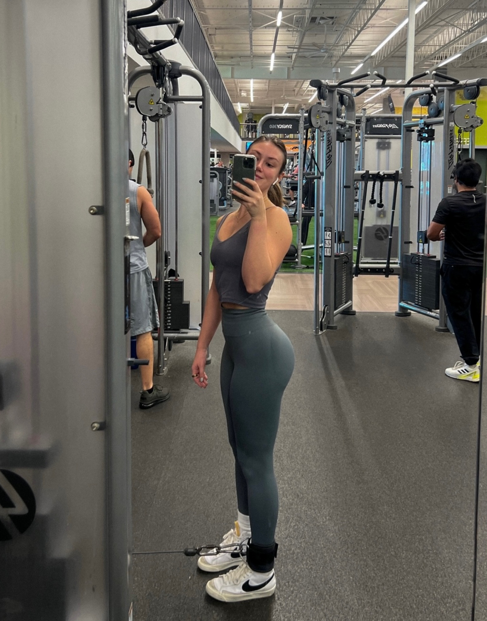Workout OOTD 🖤 | amazing workout tank top lululemon dupe, defyne workout leggings, nike blazers

#LTKfit #LTKcurves #LTKunder50