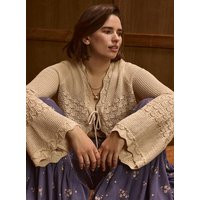 Cropped Tie Front Cardigan in Beige-Tan | Torrid (US & Canada)