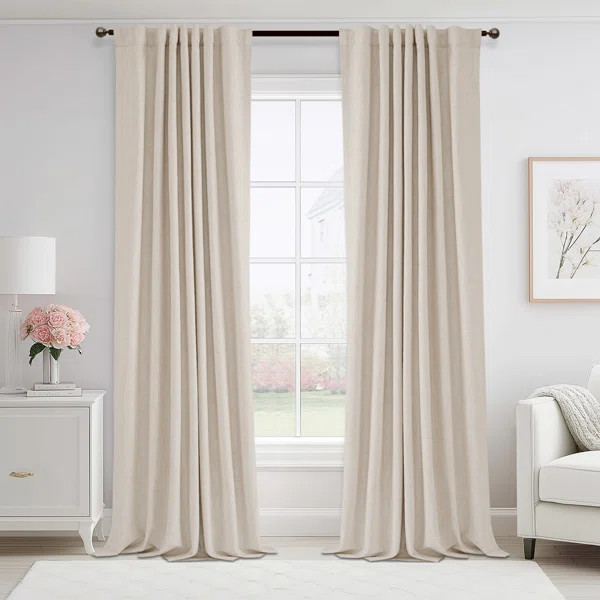 100% Blackout Curtains For Bedroom 52 Inches Wide Thermal Insulated Back Tab/Rod Pocket | Wayfair North America
