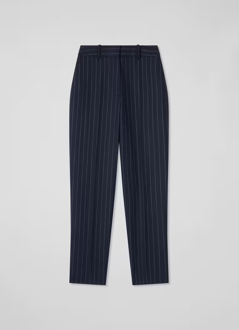 Bella Blue & Navy Wool Pin Stripe Tailored Trouser | L.K. Bennett (UK)