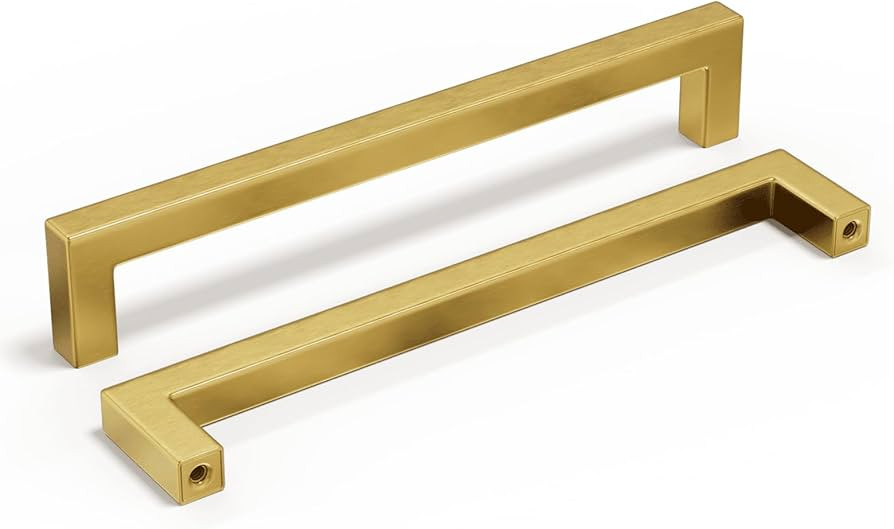 homdiy 7-1/2 Inch Gold Cabinet Handles 6 Pack Bruhsed Brass Drawer Pulls Cabinet Door Handles Sta... | Amazon (US)