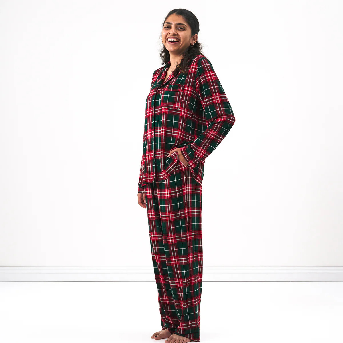 Fireside Plaid Women's Long Sleeve Pajama Set | Little Sleepies