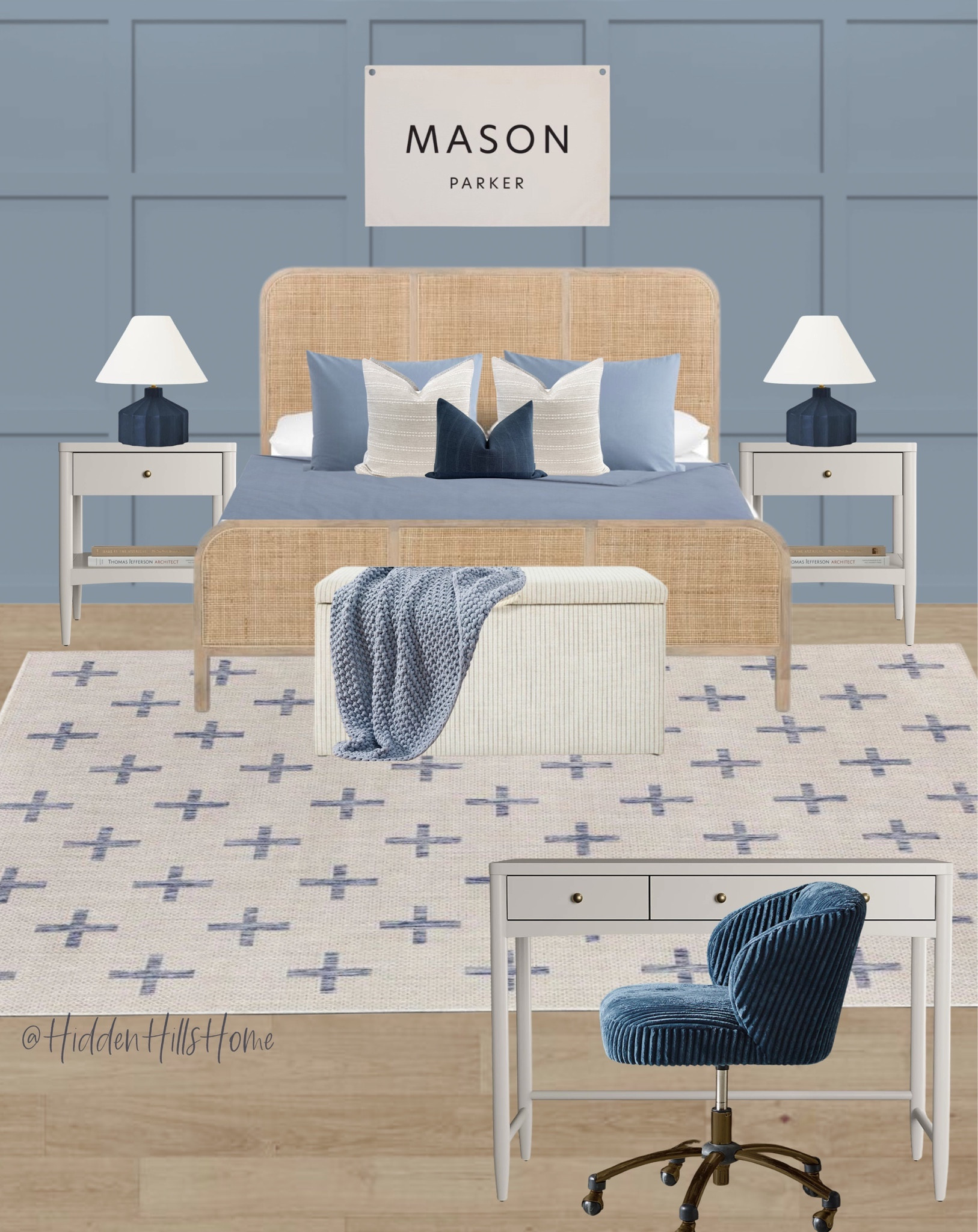 Boys bedroom decor, boys room decor mood board, boys bedroom inspiration, blue boys room design, kids bedroom #boysbedroom 

Wall color is SW Aleutian 

#LTKkids #LTKhome #LTKsalealert