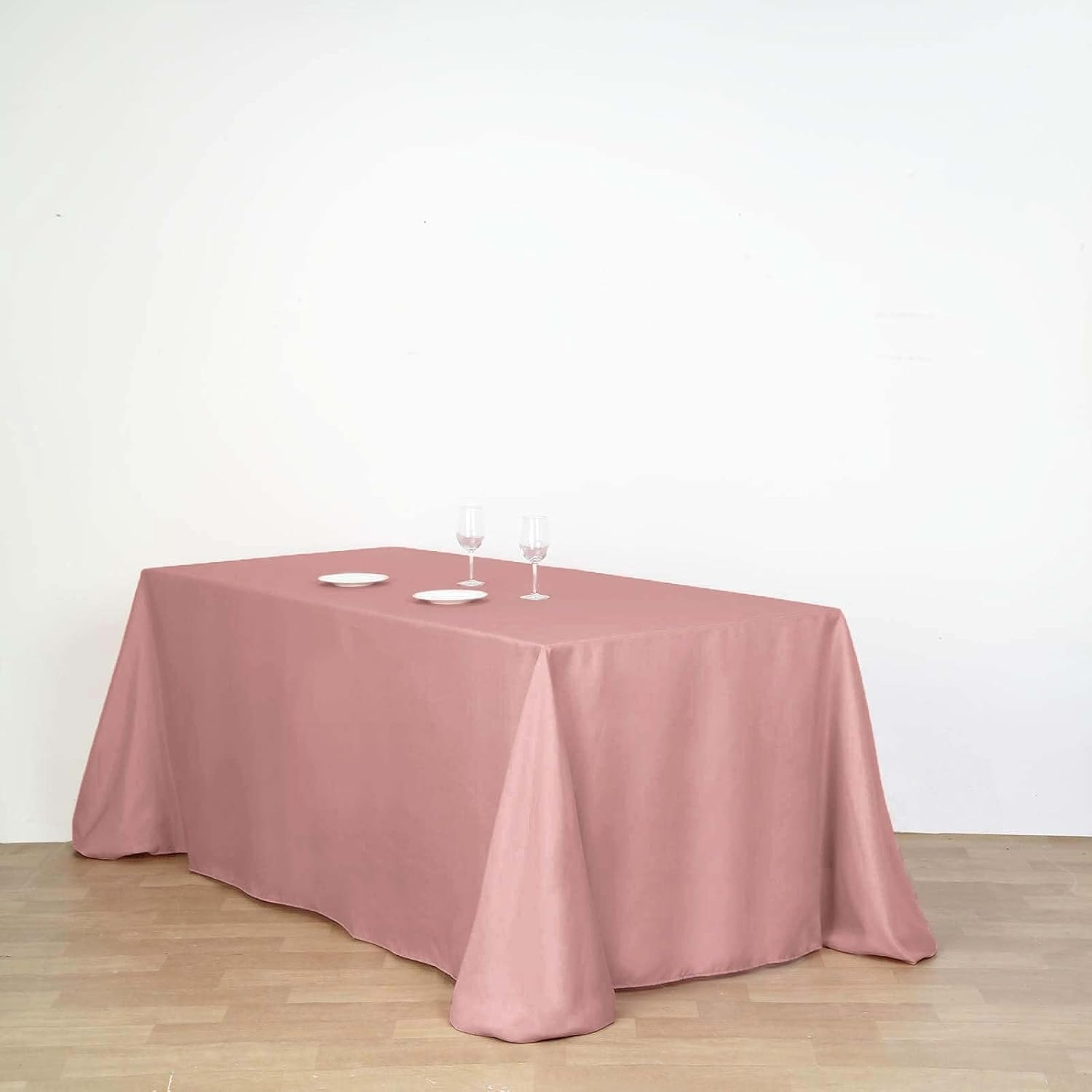 Efavormart Rectangle Tablecloth, 90"x156" Stain & Wrinkle Resistant Washable Table Cloth, Oblong Decorative Polyester Fabric Table Cover for Dining, Party, Wedding & Baby Shower- Dusty Rose | Amazon (US)
