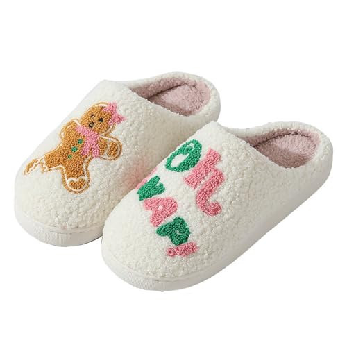 Edobao Womens Mens Gingerbread Man Slippers Memory Foam Christmas Slipper Soft Outdoor Indoor House Shoes 3940 | Amazon (US)