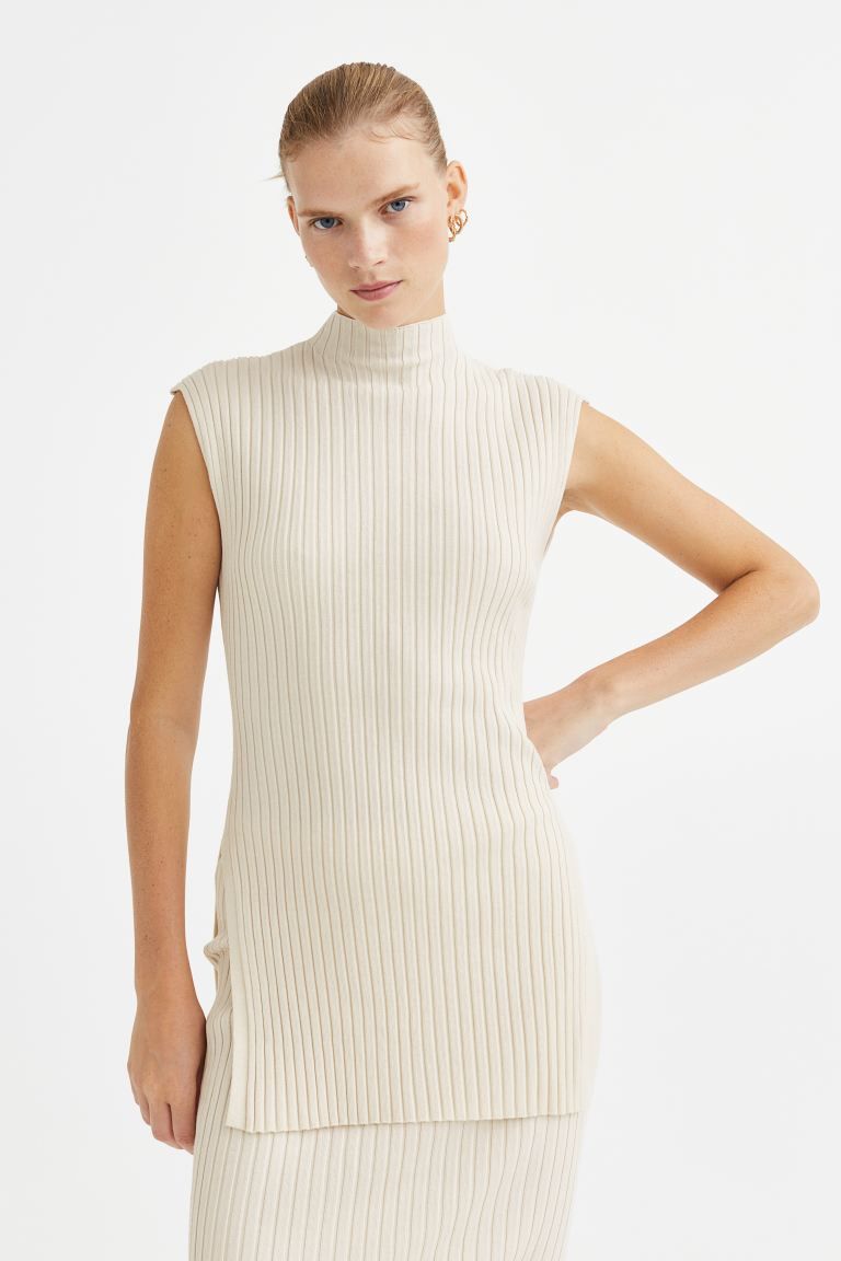 Mock-turtleneck Rib-knit Dress | H&M (US + CA)