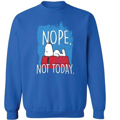Collections Etc Peanuts Snoopy Nope Not Today Sweatshirt XX-Large Royal Blue | Target