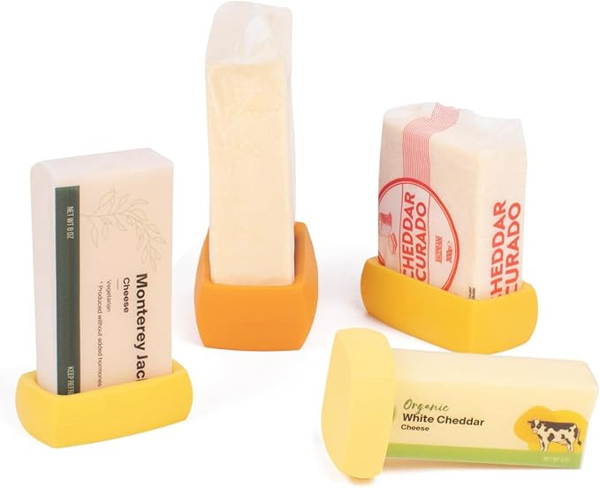 Food Huggers Cheese Huggers Set of 4 Reusable Silicone Savers | Cheese Paper Alternative | Store ... | Amazon (US)