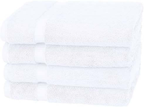 Amazon Brand – Pinzon Organic Cotton Bath Towel, Set of 4, White | Amazon (US)
