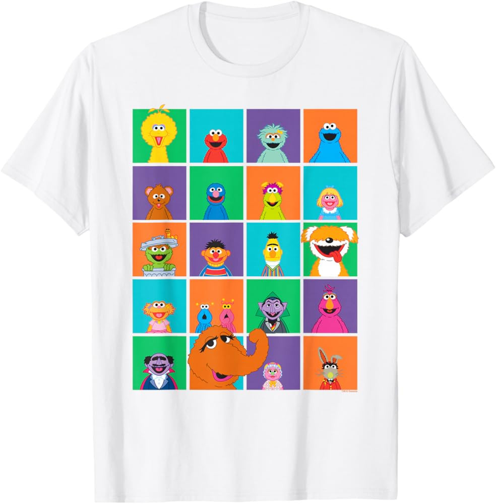 Sesame Street Character Squares T-Shirt | Amazon (US)