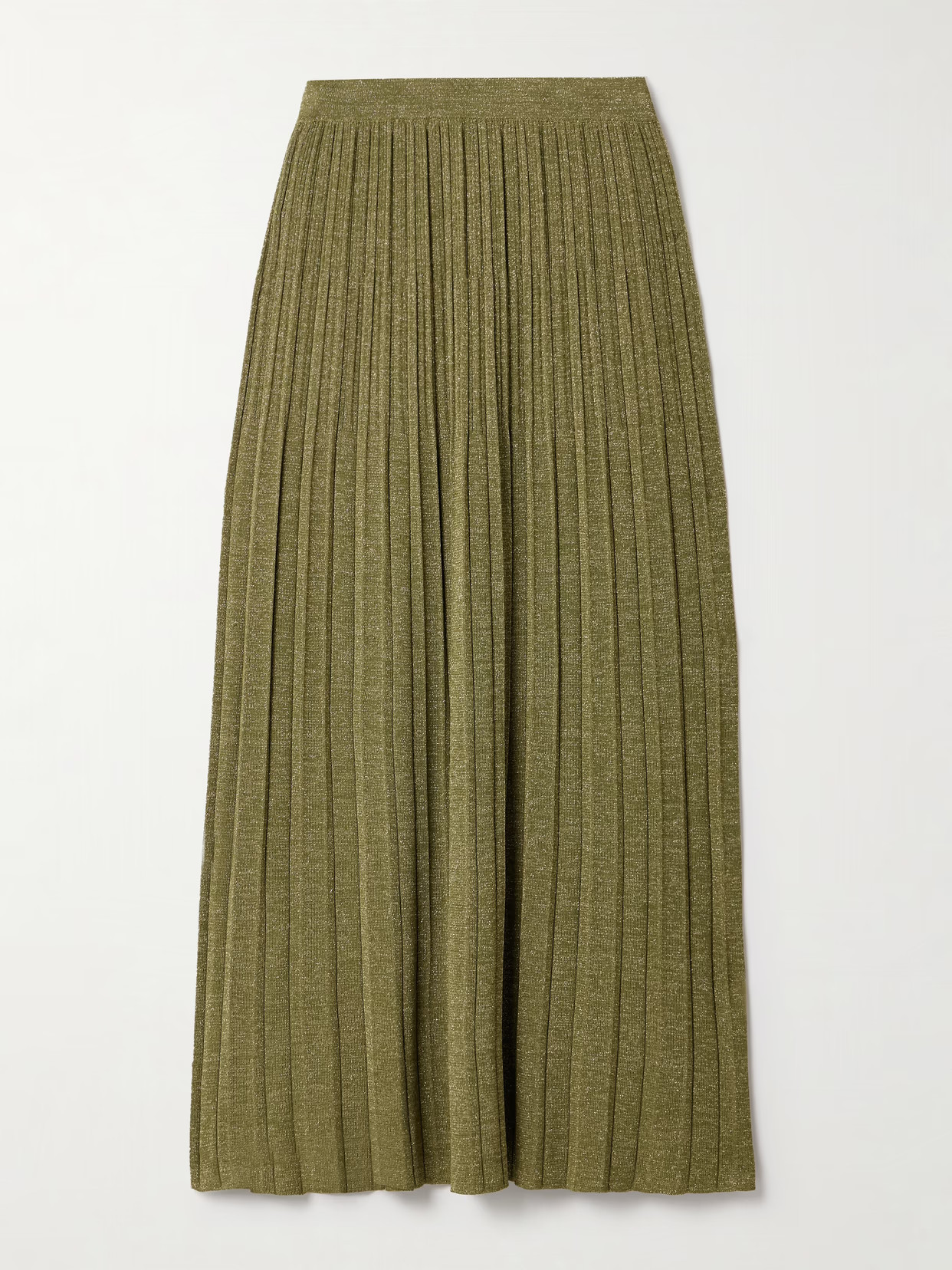 Zimmermann - Wylie Metallic Ribbed-knit Midi Skirt - Green | NET-A-PORTER (US)