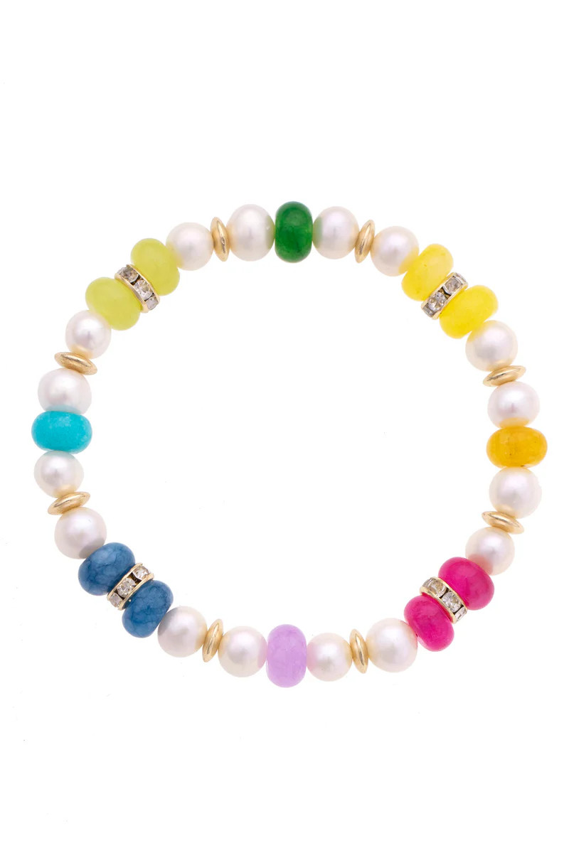 Mimi Semi Precious Beaded Bracelet in Ivory | CANVAS