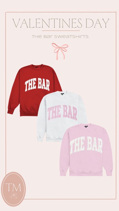 Valentines Day gift ideas : The Bar sweatshirts. Just restocked and these babies will be gone soon. Such a cute and cozy gift to give. ( size tip- if you like them oversized I recommend going up a size, if not two) 

#LTKstyletip #LTKMostLoved #LTKGiftGuide