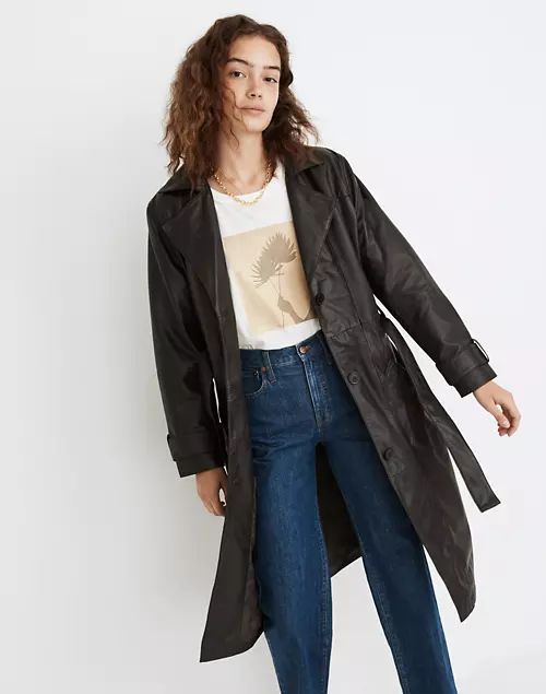 Deadwood Recycled Leather Terra Trench Coat | Madewell