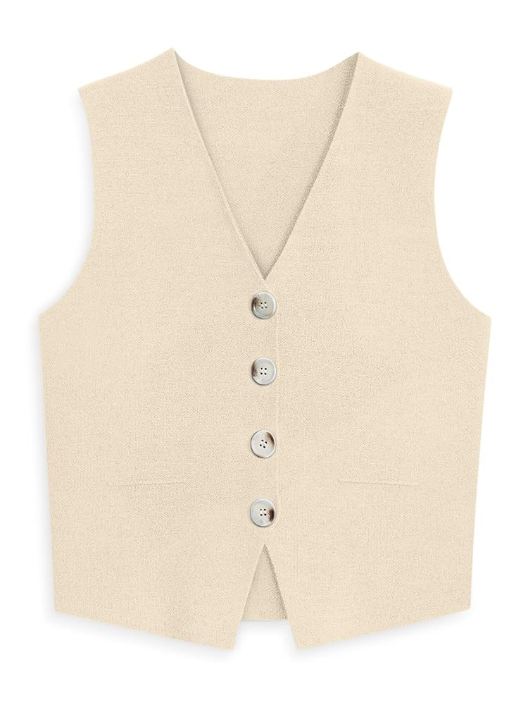 LILLUSORY Sweater Vest Women Dressy Button Up Sweater Tank Tops 2025 Knit Work Business Casual Ou... | Amazon (US)